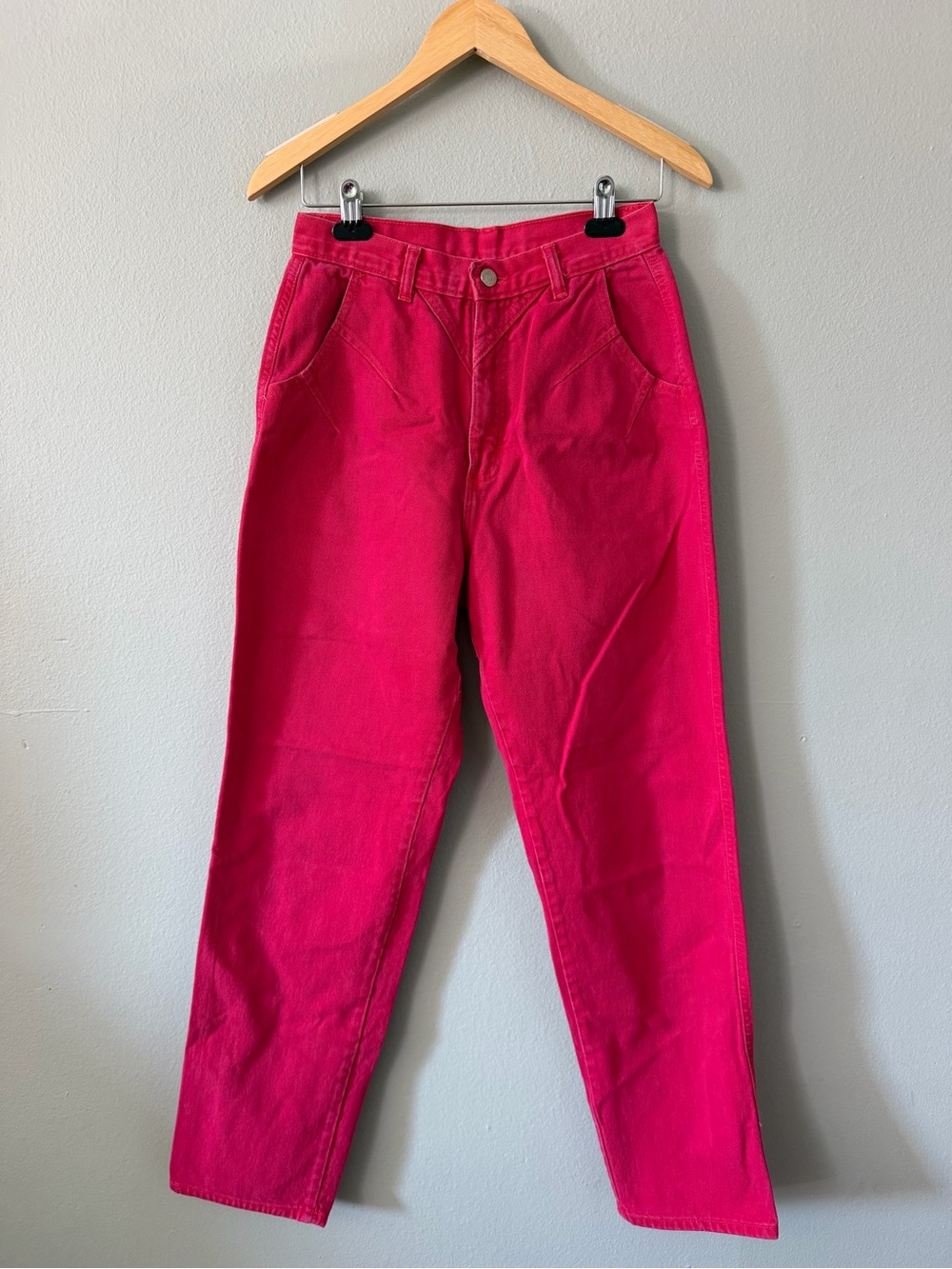 VTG Wrangler Red Denim Jeans High Waisted Tapered Western Cowgirl Made in USA 10 - Picture 2 of 7